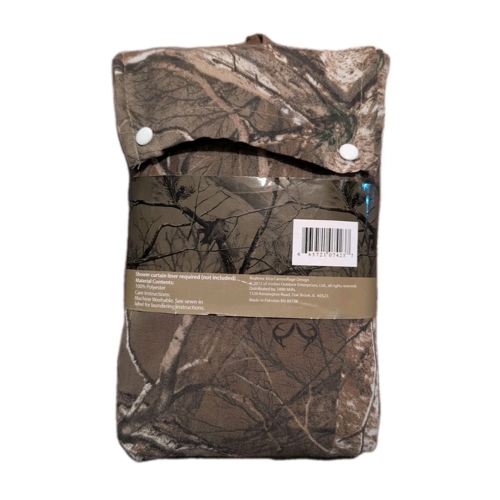 Realtree Xtra Camouflage Camo Fabric Shower Curtain 70" X 72" Hunting Cabin - Picture 6 of 10